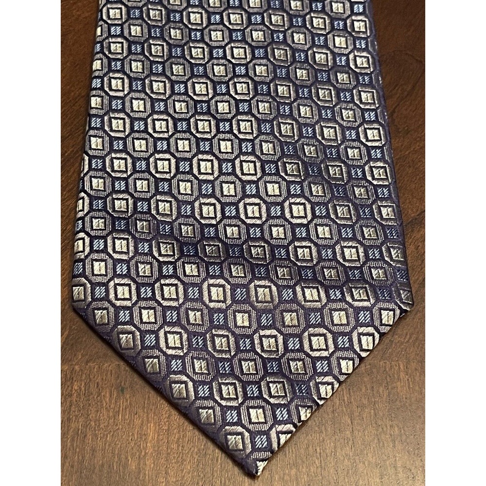Fabio Fazio Gray Blue 100% Silk Men’s Neck Tie Made In China